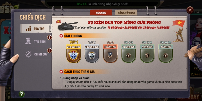 Phần thưởng sự kiện ngập tràn ưu đãi