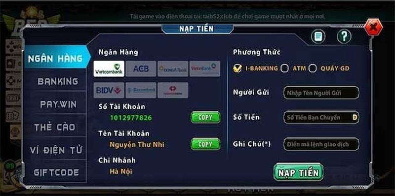 nạp tiền B52club Những lưu ý quan trọng khi nạp tiền B52club